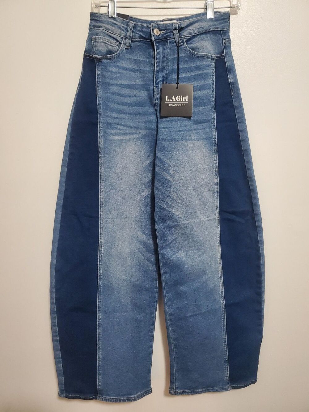 LA GIRL two tone barrel leg jeans size 5